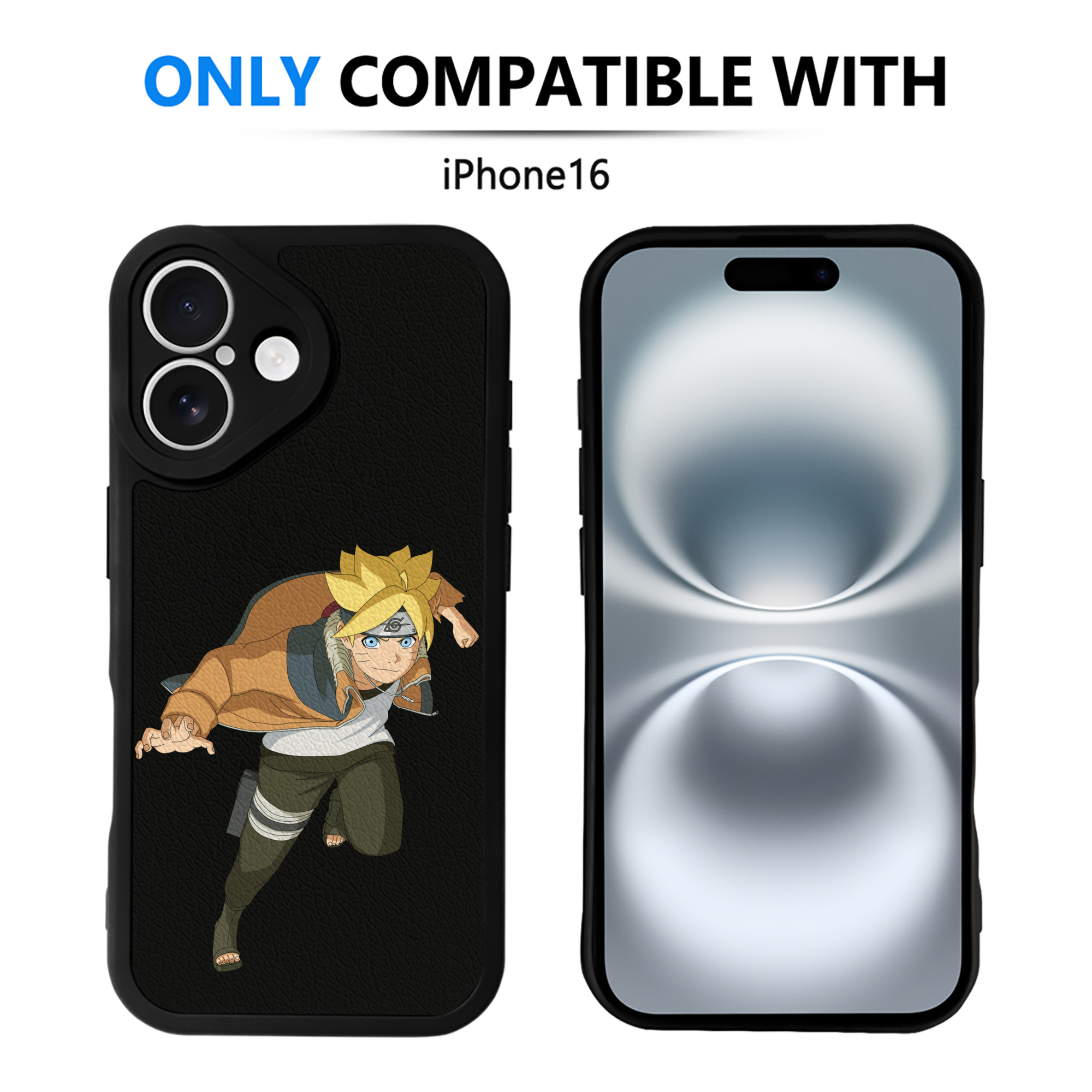 （画像用） NARUTO -ナルト- うずまき ナルト Uzumaki Naruto 【iPhone 16シリーズ対応】シリコンスマホケース（レザー調） 材質：シリコン